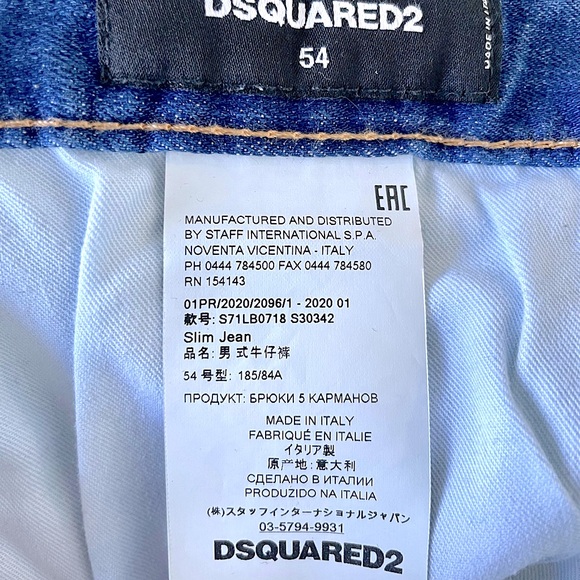 DSQUARED2
MEN'S SLIM JEAN 54IT - Picture 6 of 7